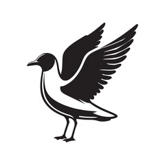 Laughing Gull Silhouette Vector Illustration – High-Quality Stock Graphics