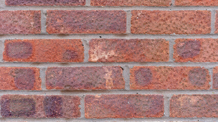 Close-up of a Red Brick Wall Texture