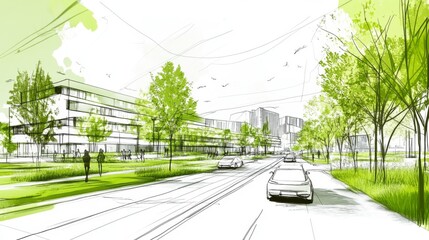 Sustainable urban design integrates eco-friendly practices and technologies.