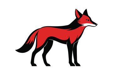 Solid color Maned Wolf animal vector design