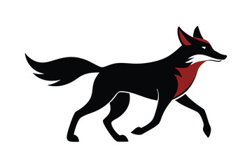 Solid color Maned Wolf animal vector design