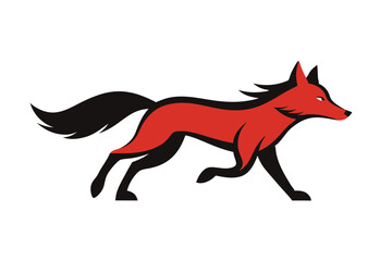 Solid color Maned Wolf animal vector design