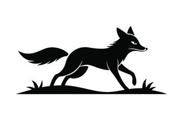 Solid color Maned Wolf animal vector design