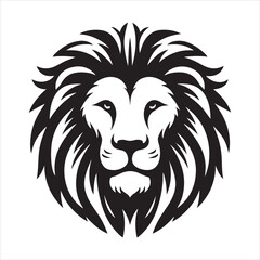 Fototapeta premium Lion Face Silhouette Vector Image