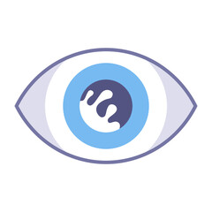 cataract icon on human eye. vision problems