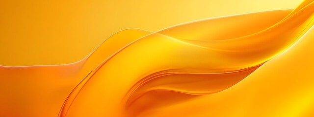 Abstract yellow background with flowing shapes and curves, creating an elegant and modern wallpaper design