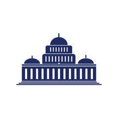 Bank, museum or library icon. Classical architecture building with columns. flat vector illustration easy to edit and customize. . Column pillar parthenon landmark. Vector illustration flat architectu