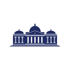 Bank, museum or library icon. Classical architecture building with columns. flat vector illustration easy to edit and customize. . Column pillar parthenon landmark. Vector illustration flat architectu