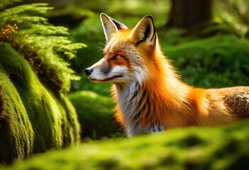 Fototapeta premium majestic close ups forest animals showcasing unmatched detail beauty natural habitat settings, deer, fox, bear, moose, wolf, squirrel, rabbit, raccoon