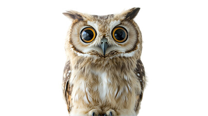 
A fluffy owl isolated on transparent PNG.