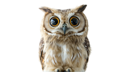 
A fluffy owl isolated on transparent PNG.