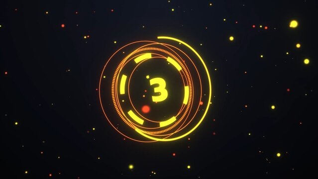 10 Seconds HUD Glowing Countdown Timer