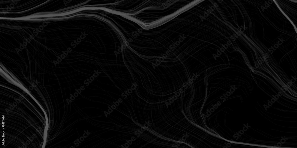 Poster acrylic abstract lines with wave swirl curve on pour black and gray marble effect liquefy abstract b