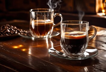 pouring fresh brew into stylish glass captured vibrant colors smooth textures captivating visual experience, barista, beverage, coffee, cup, drink