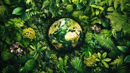 A vibrant display of Earth s diversity honoring nature featuring a rich environmental theme and ample copy space for messaging