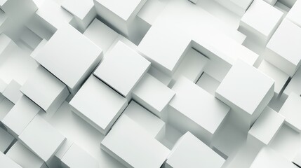 Abstract background featuring white geometric cubes