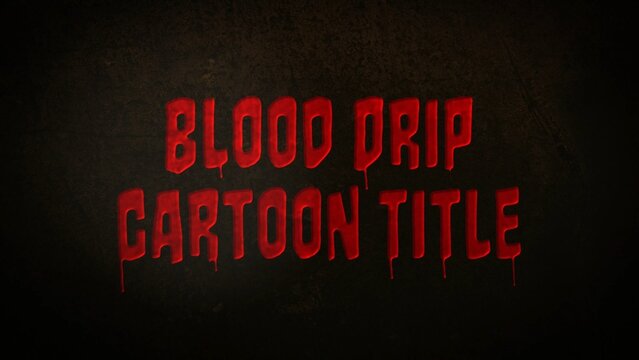 Cartoon Dripping Blood Horror Text and Title Intro