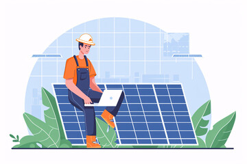 A man is sitting on a bench and working on a laptop