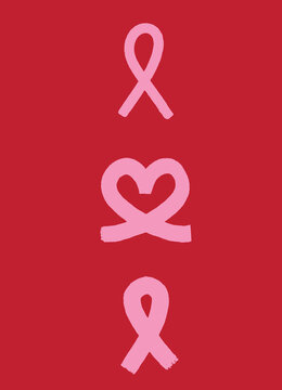 Stock Ruban, coeur rose vecteur illustration octobre rose symbole recherche cancer dessin eps ai psd . fond couleur ou transparent 