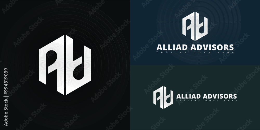 Aufkleber modern hexagon vector initial letter a or aa logo in white color isolated on multiple background col