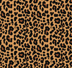 
leopard print vector illustration seamless stylish pattern, modern wild cat skin texture