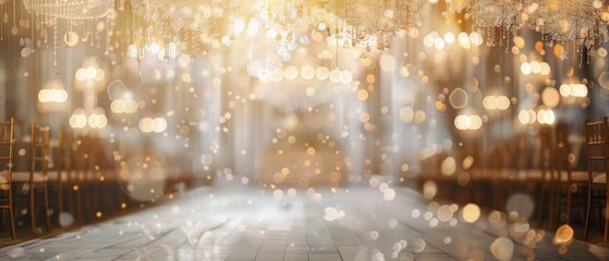 Obraz premium A large room with a lot of lights and a lot of chairs