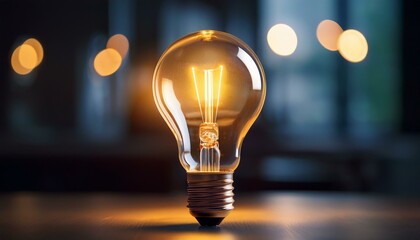 Glowing light bulb, a symbol of brilliant ideas and innovative solutions