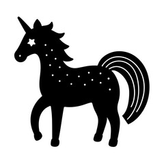 boho rainbow unicorn vector illustration