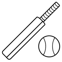 cricket ball and bat icon clip art sports illustration