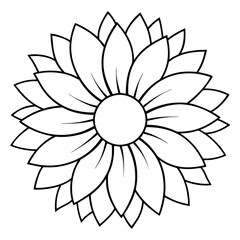 sunflower line art vector illustration