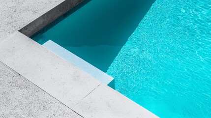 Obraz premium Serene Blue Swimming Pool Oasis on Gray Concrete Background