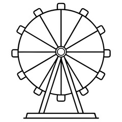 Ferris wheel line art vector illustration