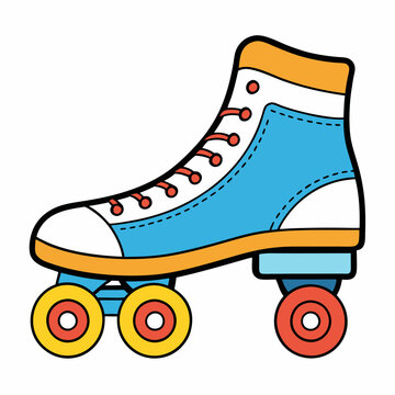 recommend clip art: roller skate shoe line art vector illustration
