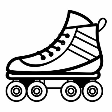 recommend clip art: roller skate shoe line art vector illustration