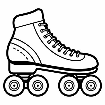 recommend clip art: roller skate shoe line art vector illustration