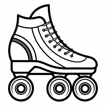 recommend clip art: roller skate shoe line art vector illustration