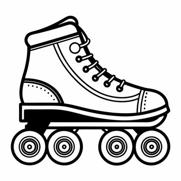 recommend clip art: roller skate shoe line art vector illustration