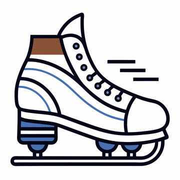 recommend clip art: skating shoes line art vector illustration
