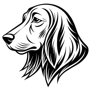 recommend clip art: bloodhound head side view minimalist line art 