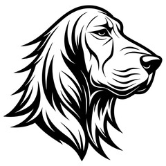 bloodhound head side view minimalist vector illustration 