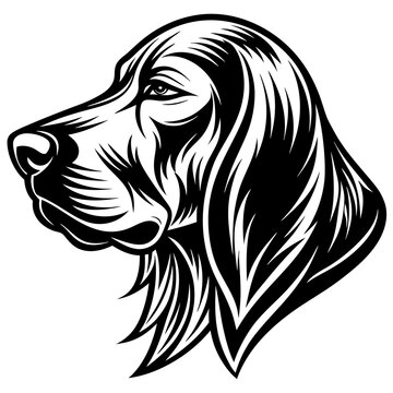 recommend clip art: bloodhound head side view minimalist vector illustration 