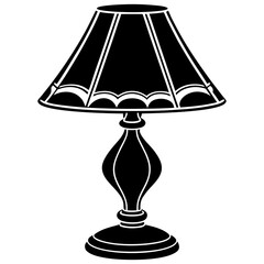 table lamps set silhouette vector illustration 
