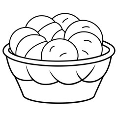 coloring page for kids bold line art basket vector art 
