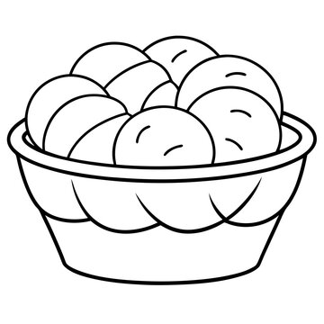 recommend clip art: coloring page for kids bold line art basket vector art 