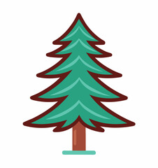 Forest fir tree icon, hand drawn style — Vector
