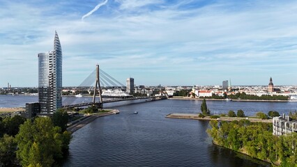 Fototapeta premium Landscape Riga City Centre Latvia Skyline drone aerial view