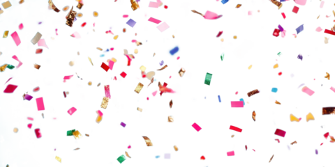 PNG Colorful confetti falling on a dark blue background celebration colorful festive.