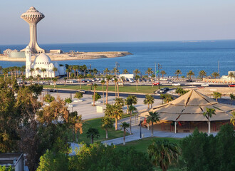 Khobar water tower and Jawza Al Qahtani Mosque