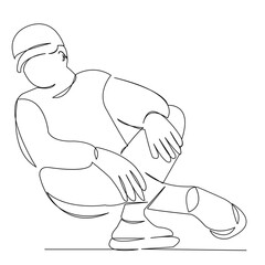 One continuous single drawing line art doodle teenager, people, person, happy, friend, mood. Isolated flat illustration hand draw contour on a white background
