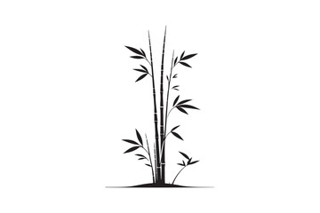 Bamboo  silhouette vector illustration, Elegant Bamboo Silhouettes vector.